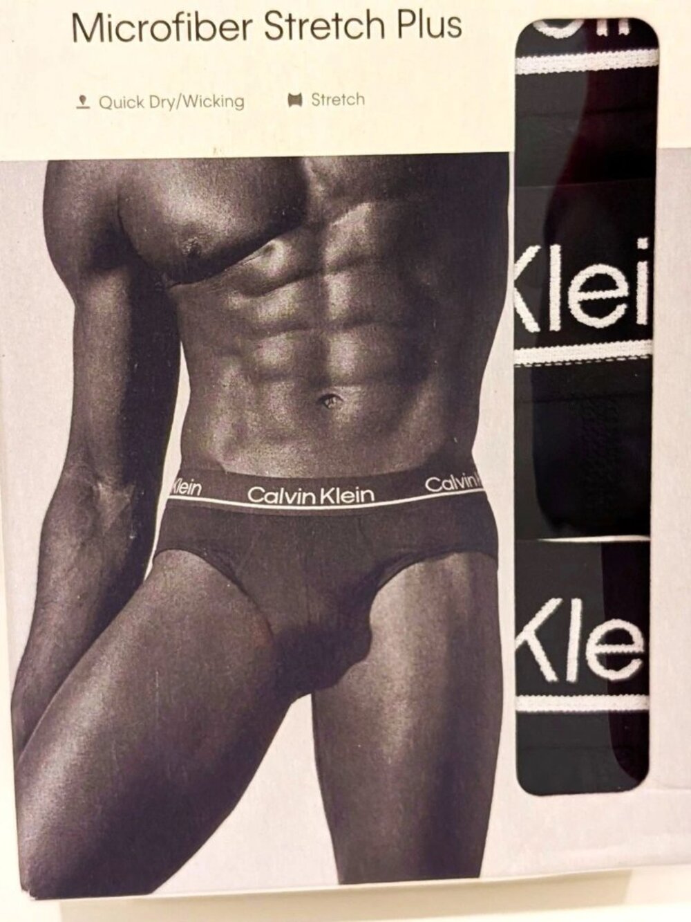 Calvin Klein Mens 3 Pack Microfiber Stretch Plus Hip Briefs Black XL 40-42 New